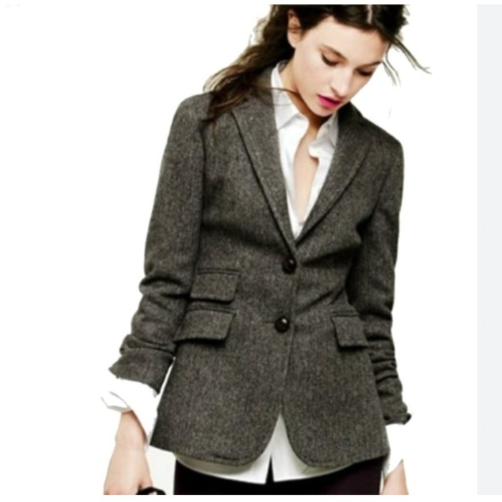 J.Crew Size 4 Gray Blazer Herringbone Jacket